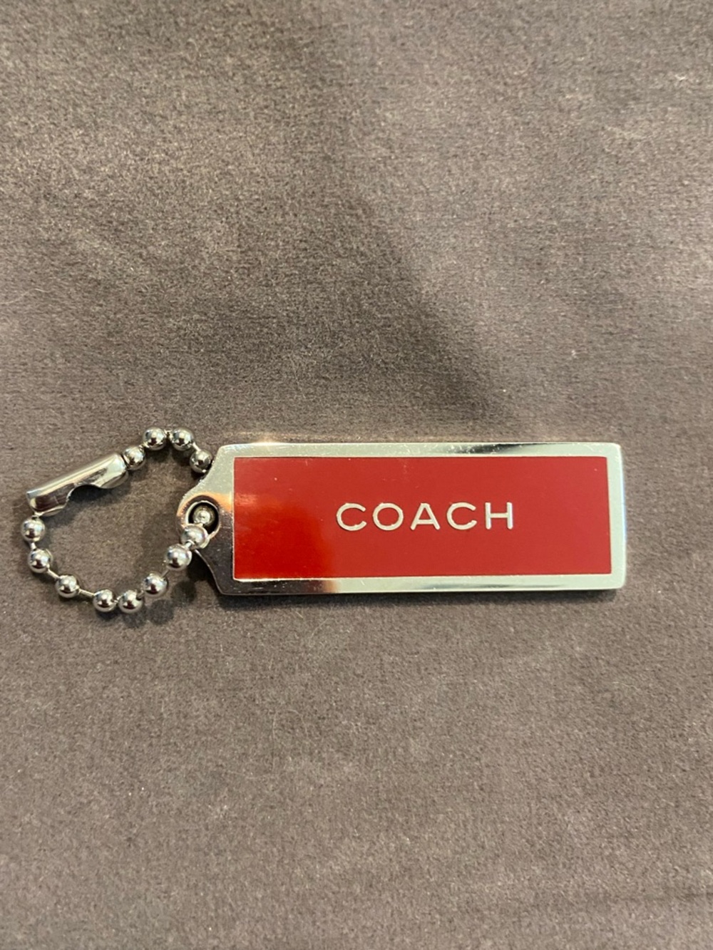 Coach Red Metal Hang Tag complete